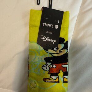 Men's NWT Stance x Disney Mickey Mouse Casual Crew Socks - Size L (YELLOW)